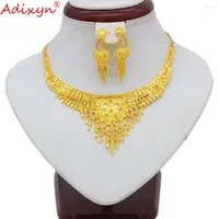 Necklace Earrings Set Adixyn Two Desigh India Necklace Earrings Bride Wedding Party Gift African Gold Color Jewelry For Women GirlsN09239