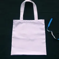 plain white 100%poly canvas tote for sublimation print blank 15x15in poly shopping bag heat transfer stock available227j
