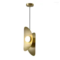 Pendant Lamps Nordic Post Modern Simple Restaurant Lights Gold Lustre Iron Art Industrial Hanging Lamp Bedroom Study El Studio Bar