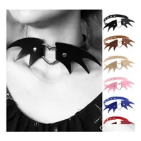 Chokers Punk Pu Leather Choker Necklaces For Women Creative Halloween Devil Wings Necklet Sexy Party Jewelry Gift Drop Delivery Penda Dhzl1