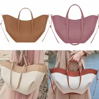 Le Cyme Mini Large tote bag full grain textured leather polene designer magnetic buckle closure women handbags totes