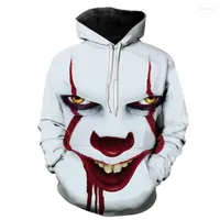 Men's Hoodies Horror Movie IT Chapter Two 3D Print Hooded Sweatshirts Men Women Fashion Casual Funny Pullover Clown Pattern