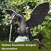 Garden Decorations Water Fountain Spray Dragon Statue Resin Waterscape Sculpture Outdoor Pool Pond Decoration