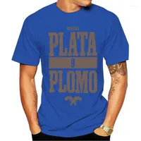 남성용 T 셔츠 여름 브랜드 Plata O Plomo Pablo Escobar Silver 또는 리드 프린트 셔츠 힙합 고품질면