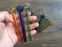 colorful Glass pipe Oil Burner Clear Glass Tube Oil Nail Pipe water smoking Pipe for glass water hookah