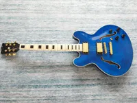 Custom Semi-Hollow Body Electric Guitar OEM, Double sided quilted wood top, Maple fingerboard, Custom binding