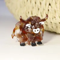 Brooches Handmade Arcylic Vintage Cattle For Women Unisex Animal Year Brooch Safety Pins Jewelry Accessories