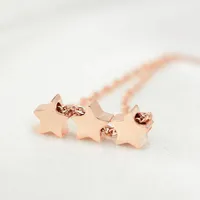 Pendant Necklaces Fashion Brand Woman Jewelry Rose Gold 3 Stars Necklace 316 L Stainless Steel Collares High Polish