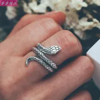 Wedding Rings Trendy Personality Punk Snake For Women Lady Resizable Size Party Jewelry Charm Gifts 2023