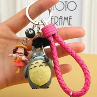 مفاتيح Miyazaki Hayao الرسوم المتحركة My Neighbor Lovely Totoro Keychain PVC Doll Keyrings سحر حقيبة الظهر SMAL22