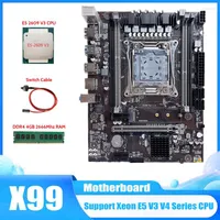 Motherboards X99 Motherboard LGA2011-3 Computer Support DDR4 RAM With E5 2609 V3 CPU 4G 2166Mhz Switch Cable