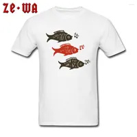 Men's T Shirts Fish Group T-shirt Men Casual White Shirt Music Lover Fisher Tops Custom Tribal Tattoo Tees Cotton Fitness Clothes Funny