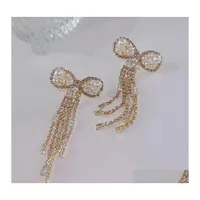 Dangle Chandelier Korean Drop Earrings Women Wholesale Cute Heart Bow Knot Bohemia Female Fashion Jewelry Party Delivery Dhxib