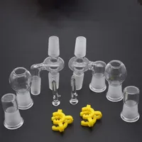 Wholesale Glass Oil Reclaimer Kit with 90 Degree Joint 18mm 14mm Joint with plastic clip for Water Bongs Glass Pipes