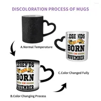 Mugs Legends Are Born In November Coffee K Glass Cups Tazas Set Christmas Friends Kubek Halloween Tasse Clear Water Bottle