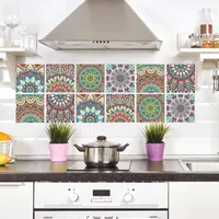 Wall Stickers Moroccan Style Tile DIY Waterproof PVC Wallpapers Decoration For Kitchen Bathroom Or Backsplash StickersWall