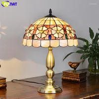 Table Lamps FUMAT Lamp Tiffany American Style Shell Art Bedroom Bedside LED Mediterranean Luminaria Deco Mariage Lighting