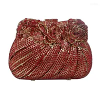 Evening Bags The Latest Rose Flower Shape Bag Wedding Party Ladies Diamond Luxury Clutch Fashion Shiny Crystal Wallet