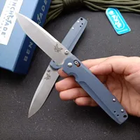 Benchmade 485 Folding Knife D2 Blade, Blue G10 Handles Camping outdoor EDC Knives BM 535 537 940