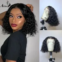 Pixie Cut Curly Bob 4 Lace Closure Human Hair Wigs Glueless 150 Density Brazilian Remy Pre Plucked For Black Women