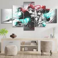 Paintings Home Decor Modular Canvas Painting Picture 5 Piece Shokugeki No Soma Anime Characters Poster Wall For Wholesale