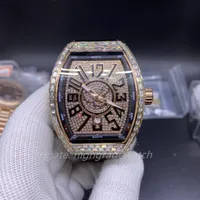FM sky star diamond barrel watch, Rose Gold Dial 44mm * 54mm full-automatic mechanical men's leisure and Business Watch Montre de Luxe designer Watch2023
