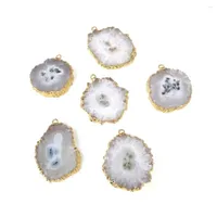 Charms Natural Semi Perious Stone Pendant Infinity Slice Agates 목걸이 팔찌 및 귀걸이를위한 DIY