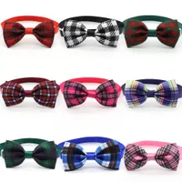 Pet Bow Tie Collar Accessories Plaid Striped Dog Bow Tie 9 Colors Cat Dog Tie 1223911