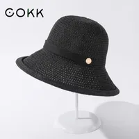 Wide Brim Hats Summer For Women Bucket Hat With Metal Buckle Sunscreen Outdoor Fisherman Cap Travel Simple Casual Gorros Bob Sun