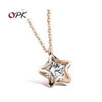 Pendant Necklaces Bg132 Star Diamond Necklace Korean Version Of Titanium Steel Plated Rose Gold Fivepointed Female Clavicle Chain Je Dh7X9