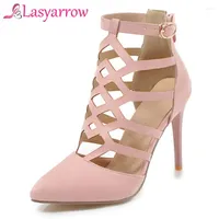 Sandals Lasyarrow Punk Women Ankle Boots Spring Gladiator Short Sexy Cutouts Pointed Toe Stilettos Boot Pumps 10CM Heels