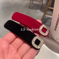 New Fashion Wild Luxurious Ribbon Rhinestone Bangs BB Clip Hairpin Barrettes for Women Girl Hair Accessories Headwear 1495