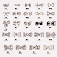Nail Art Decorations 10Pcs Diamond Charms Bowknot Rhinestones Nailart Supplies Shiny Pearl Crystal Jewelry Bow Cute Accessories DIY Mixed