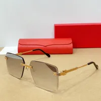 Luxury mans sunglasses Designer Woman sunglasse Hooves buckle design gold Cartter Rimless women Eyeglasses man polarized eyewear Fashion att
