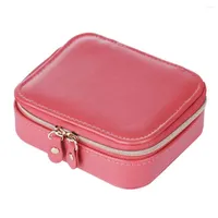 Jewelry Pouches Double Zipper Case Holder Gift Portable PU Leather Rings Watch Storage Multifunctional Travel Carrying For Earrings