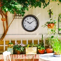 Wall Clocks NHBR Clock And Classic Outdoor Indoor Design With Large Suitable For Garden Kitchen Bathroom 12 Inch