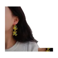 Dangle Chandelier Handmade Yellow Butterfly Drop Earrings For Women Personality Statement Pendientes Delivery Jewelry Dhyam