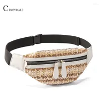 Waist Bags CROWDALE Straw For Women Summer Funny Packs Lady Pack Female Phone Purses Fashion Small Bag