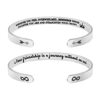 Bangle Stainless Steel Bracelet C-shaped Opening Inspirational Lettering English Alphabet Jewelry Accessorie