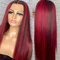 180%Highlight Wig Human Hair Straight Lace Front Bone Brazilian Wigs For Women