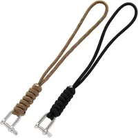 Outdoor Gadgets QingGear Handmade Paracode Braided Tactical Knife Gear Lanyard With Stainless Steel Shackle Keychain Parachute Cord RopeOutd