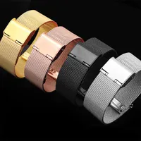 Watch Bands 12mm 14mm 16mm 18mm 20mm 22mm 24mm Milanese Loop Strap Men Women Universal Stainless Steel Metal Wrist Band Bracelet