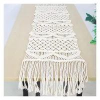 Table Napkin 200cmx32cm Crochet Lace Runner With Tassel Cotton Wedding Decor Tablecloth Nordic Romance Cover Coffee Bed Runners