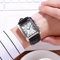 Wristwatches Design Square Quartz Watch Fashion Business Style Men's With Wrist BeltWristwatches Thun22