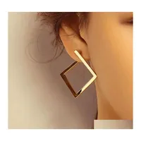 Stud Retro Minimalist Square Orecchine Oregrena dell'Oregrima Female Exagetated Fashion Ear Accepment Accessori EST 2021 Drop Delive Dh982