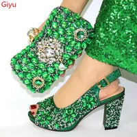 Dress Shoes Doershow Arrival And Bag Set African Sets 2023 Green Nigerian Women Matching Bags For Wedding!HJL1-4
