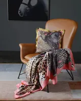 NEW Color Gift Leopard Print Blankets And Cushions Big Size 55&55cm Cushion TOP Quailty Blankets GIRL Velvet Home Sofa Blanket