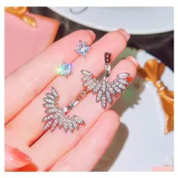 Dangle Chandelier Luxury White Diamond European And American Fashion Micro Inlaid Zircon Earrings Drop Delivery Jewelry Dhxbt