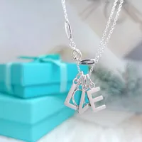 Fashion LOVE Blue Enamel Necklace Luxury S925 Silver Pendant Women's Jewelry Gift Factory Wholesale and Retail