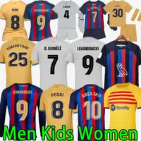 Kids Kit Vrouwen Men Sets voetbaltruien Barcelona Vierde lange mouw 22 23 Lewandowski Memphis Pedri Raphinha Ansu Fati 2022 2022 Barca Shirt Owl Camisetas de voetbal
